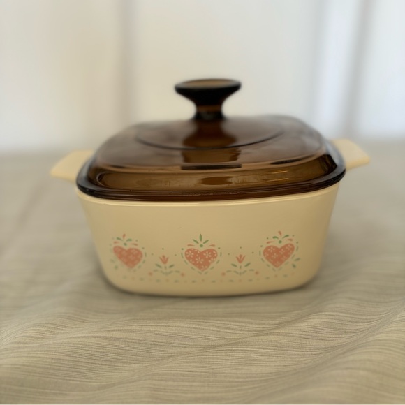 Corning Ware A-1 1/2-B w/tint lid Forever Yours Hearts Design 1.5L Casserole - Picture 6 of 12